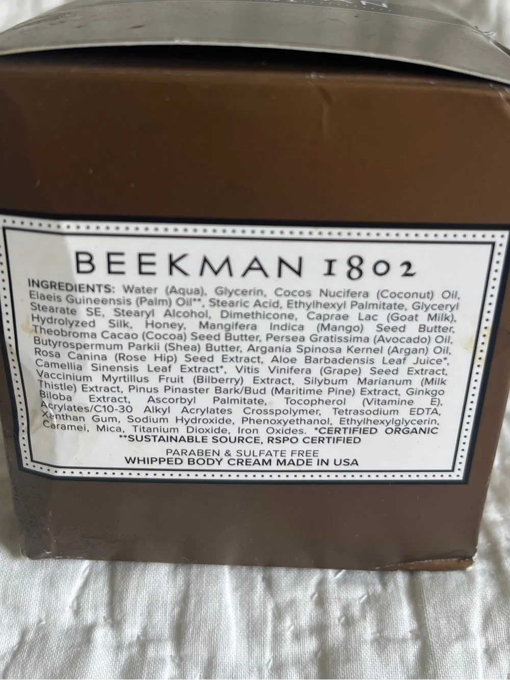 New SEALED Beekman Pot of Gold Shimmer Body Cream Fragrance Free 8 oz Goat Milk